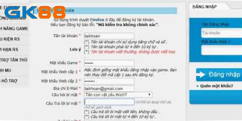 GK88 là gì? Đăng ký cần cung cấp thông tin như nào?